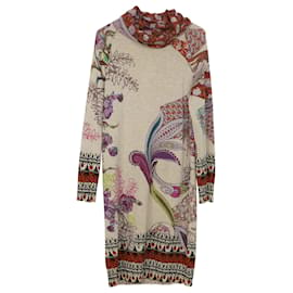 Etro-Etro Bedrucktes Pulloverkleid aus mehrfarbigem Woll-Kaschmir-Andere