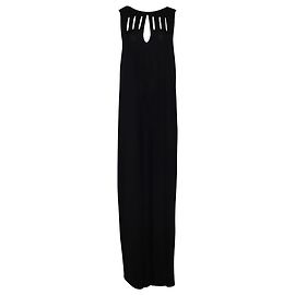 Chloé Chloe Maxikleid mit Cutouts aus schwarzer Seide Schwarz