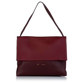 Céline Celine Red All Soft Leather Shoulder Bag Red Dark red