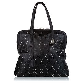 Alexander Mcqueen - Schwarze Einkaufstasche aus Leder mit Totenkopf-Vorhängeschloss Schwarz