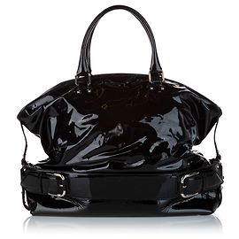 Dolce & Gabbana Dolce&Gabbana Einkaufstasche aus schwarzem Lackleder Schwarz