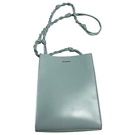 Sacola Jil Sander Small Tangle em couro de bezerro azul Azul