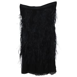 Jupe Alberta Ferretti Détail Plume en Polyamide Noir Noir
