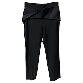 Balenciaga-Balenciaga Horizontal Panel Straight Tailored Trousers in Black Polyester-Black