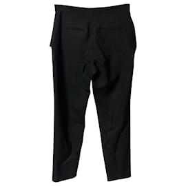 Balenciaga-Balenciaga Horizontal Panel Straight Tailored Trousers in Black Polyester-Black