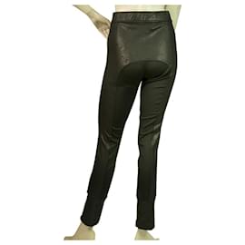 Autre Marque-Never Enough Black Shiny Leggings pantalone pantalone taglia S-Nero