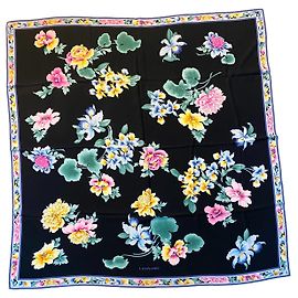 Pareo chal Leonard Paris cachemir negro / seda Negro Multicolor