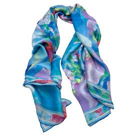 Chal chal cuadrado Leonard Paris 100% SETA Azul claro