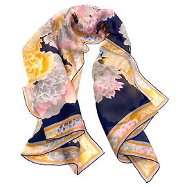 Shawl pareo quadrato Leonard Paris seta blu Multicolore Blu scuro