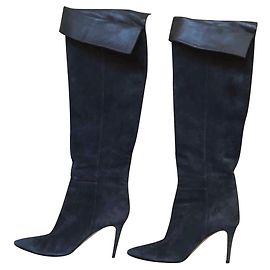 Gianvito Rossi Sehr schöne graue Wildlederstiefel Anthrazitgrau