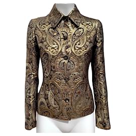 Céline Brocade Wool Jacket Brown Brown