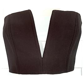 Balmain Black Wool Bustier Black
