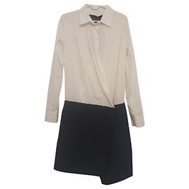Autre Marque Christian Pellizzari Hemdblusenkleid Weiß Blau Weiß Blau
