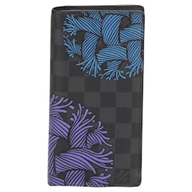 Louis Vuitton-Louis Vuitton Black Damier Graphite Rope Brazza Wallet-Black,Multiple colors