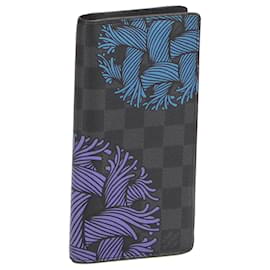 Louis Vuitton-Louis Vuitton Black Damier Graphite Rope Brazza Wallet-Black,Multiple colors