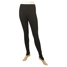 Rundholz-Rundholz Black Cotton Blend Long Leggings pantalon pantalon taille S-Noir