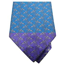 Hermès-nova gravata hermès com etiqueta-Azul
