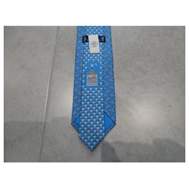Hermès-nova gravata hermès com etiqueta-Azul