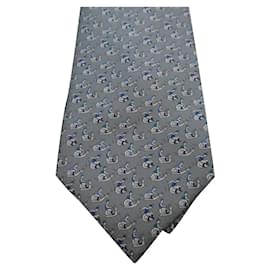 Hermès-nova gravata hermès com etiqueta-Cinza