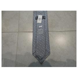 Hermès-nova gravata hermès com etiqueta-Cinza