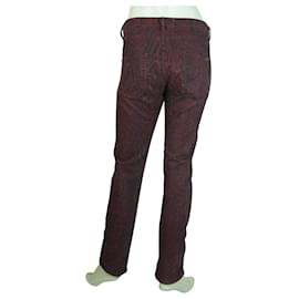 Maison Scotch-Maison Scotch Bordeaux Rouge Serpent Imprimé Animal Zipper Poignets Pantalon Pantalon 29-Bordeaux