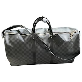 Louis Vuitton-Bolsa de ombro Keepall 55-Cinza antracite