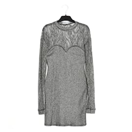 Chantal Thomass-SILVER 1991 KNIT DRESS FR36/38-Noir,Argenté