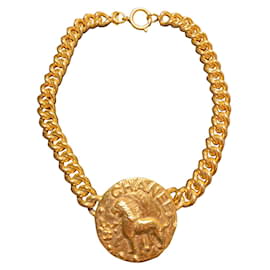 Chanel-Collana Chanel vintage con medaglione leone-D'oro