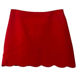 Miu Miu Scallop Mini Skirt in Red Triacetate Red