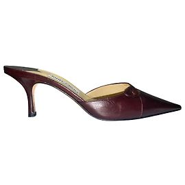 Sabot a punta Jimmy Choo in pelle marrone rossiccio Marrone Rosso