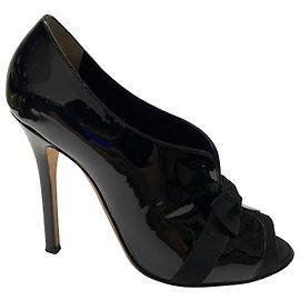 Dolce & Gabbana Bow Bootie in Black Patent Black