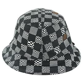 Louis Vuitton-Size 60 Black x White Distorted Damier Bucket Hat Fisherman-Other