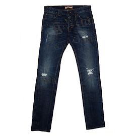 JEANS CON ESTAMPADO JOHN GALLIANO GAZETTE Azul