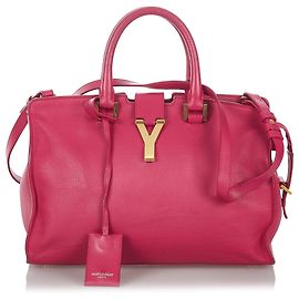 Yves Saint Laurent Bolsa de couro YSL Pink Cabas Chyc Rosa Outro