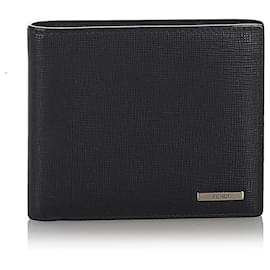 Fendi-Fendi Black Leather Bifold Wallet-Black