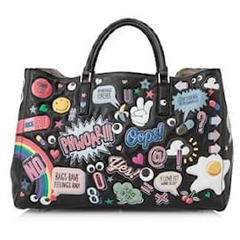 Anya Hindmarch-Anya Hindmarch Ebury por todo o lado no bolsa da etiqueta-Preto