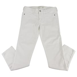 Abercrombie & Fitch-Abercrombie & Fitch pantalones vaqueros ajustados blancos de mezclilla pantalones sz 25-Blanco