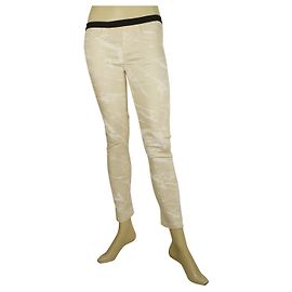 Calça jeans skinny Helmut Lang com estampa de mármore branco Jeggins 25 Creme