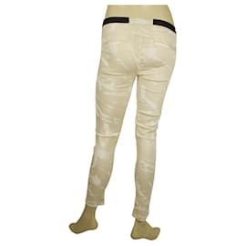 Helmut Lang-Helmut Lang Cream White Marble pattern Jeggins Pantaloni skinny jeans pantaloni 25-Crema