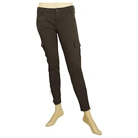 Autre Marque-True NYC Womens Gray cargo Slim trousers pants multi pockets zippers sz 25-Dark grey