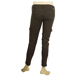 Autre Marque-True NYC Womens Grey cargo Slim pantaloni pantaloni multi tasche cerniere sz 25-Grigio antracite