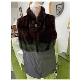 Autre Marque-Jacket convertible into waistcoat-Dark brown