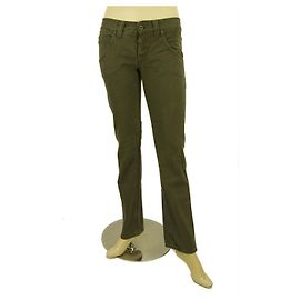 Dondup Olive Green Denim Jeans Calça Slim SZ 26 P005 015 CLAY CARMEN Verde oliva