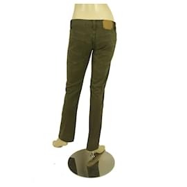 Dondup-Dondup Olive Green Denim Jeans Calça Slim SZ 26 P005 015 CLAY CARMEN-Verde oliva