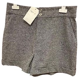 Agnès b. Grey Wool and Silk Shorts Grey