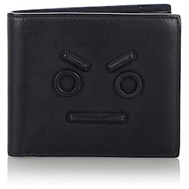 Fendi-Fendi Black Leather Bifold Wallet-Black