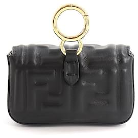 Fendi-[Used] FENDI Nano Baguette Bag Charm Nappa Leather Black 7AR844 Nano Baguette Charm-Black