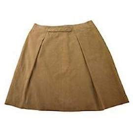 Autre Marque-NWT Jo Peters White 100% Leather A line Skirt Size S-White