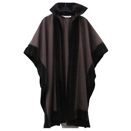 Saint Laurent Wool Cape Brown Brown