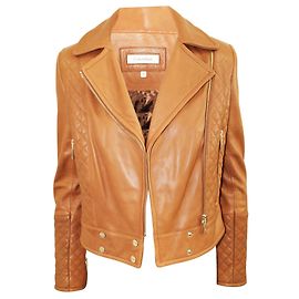 Calvin Klein Giacca da motociclista in pelle marrone Marrone